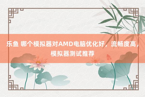 乐鱼 哪个模拟器对AMD电脑优化好，流畅度高，模拟器测试推荐
