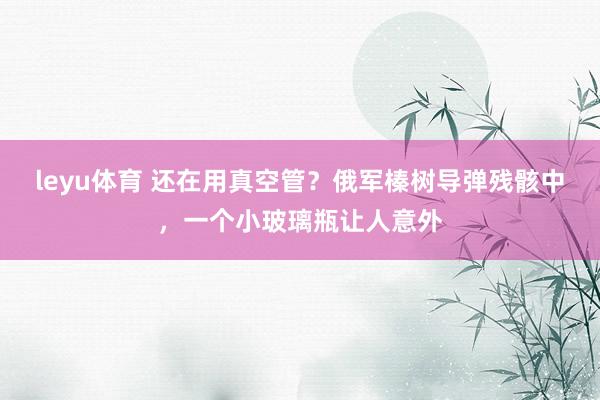 leyu体育 还在用真空管？俄军榛树导弹残骸中，一个小玻璃瓶让人意外