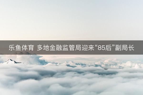 乐鱼体育 多地金融监管局迎来“85后”副局长