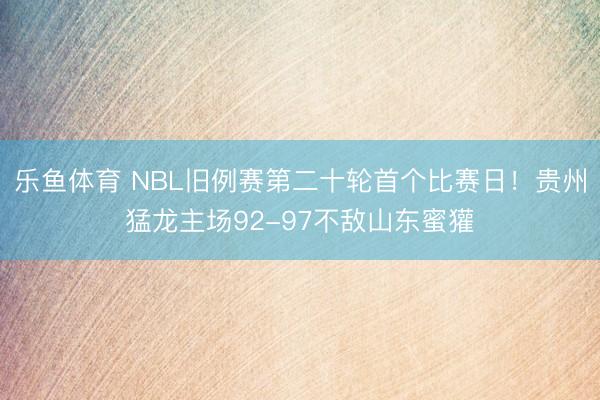 乐鱼体育 NBL旧例赛第二十轮首个比赛日！贵州猛龙主场92-97不敌山东蜜獾