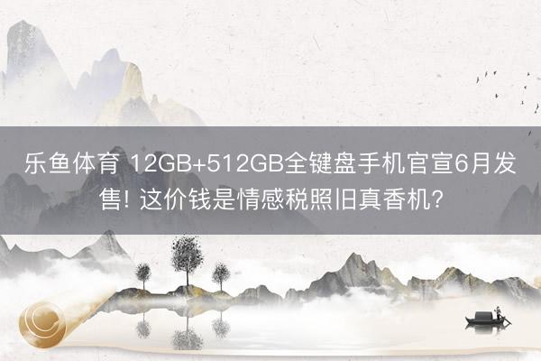 乐鱼体育 12GB+512GB全键盘手机官宣6月发售! 这价钱是情感税照旧真香机?
