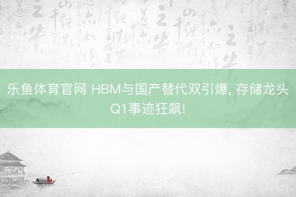 乐鱼体育官网 HBM与国产替代双引爆， 存储龙头Q1事迹狂飙!