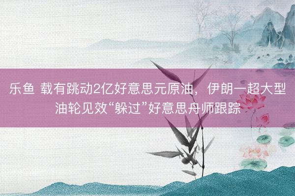 乐鱼 载有跳动2亿好意思元原油，伊朗一超大型油轮见效“躲过”好意思舟师跟踪
